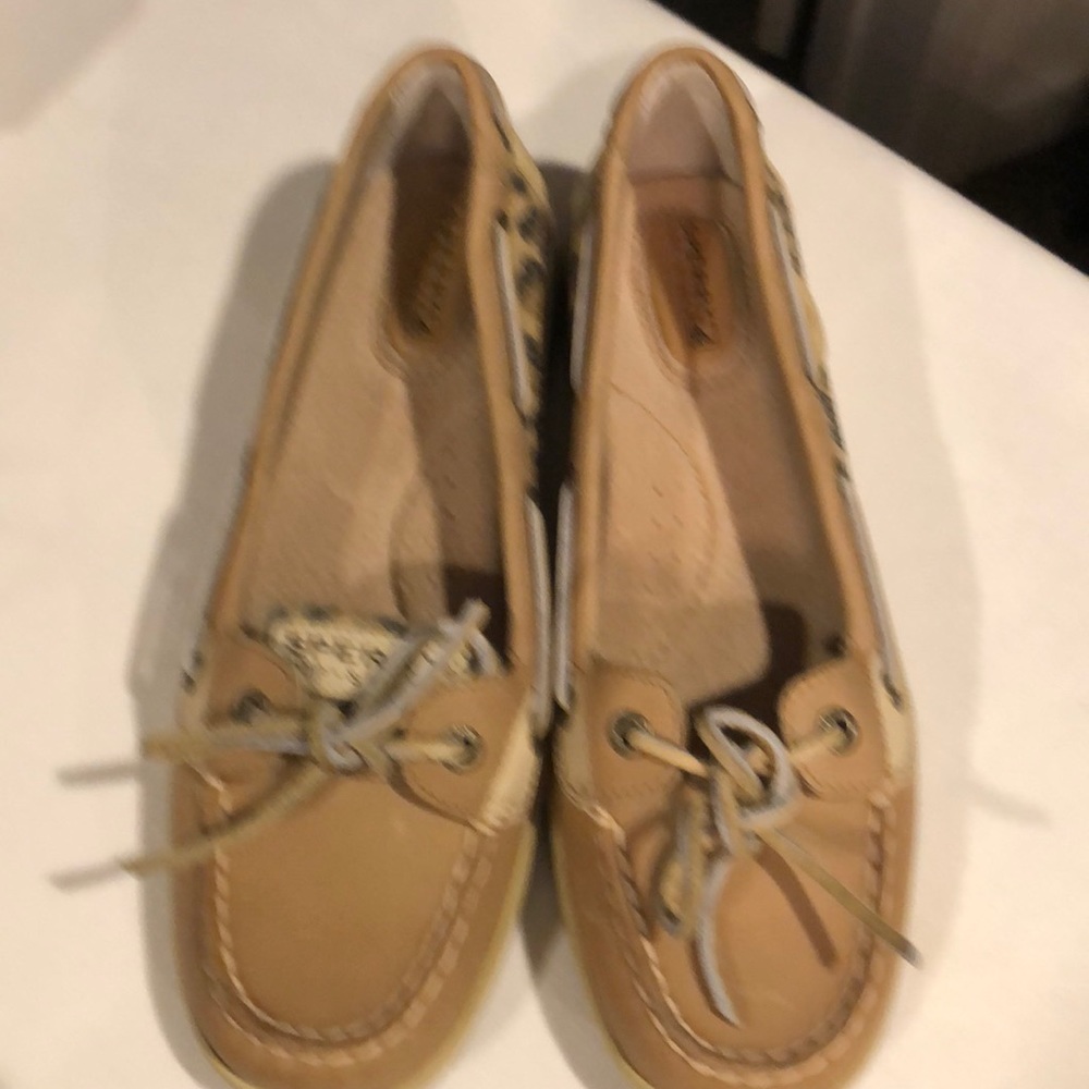 Sperry angelfish linen leopard shoes